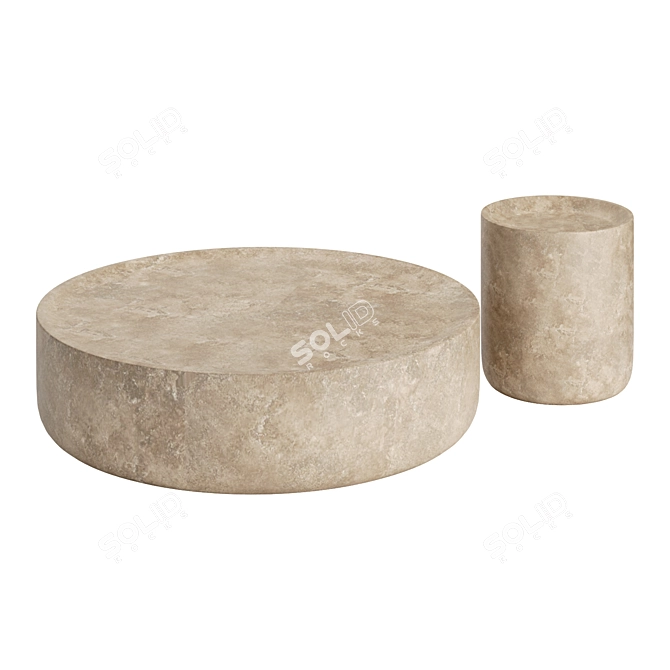 Luxury Round Side Table 3D model image 2