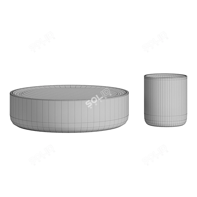 Luxury Round Side Table 3D model image 4