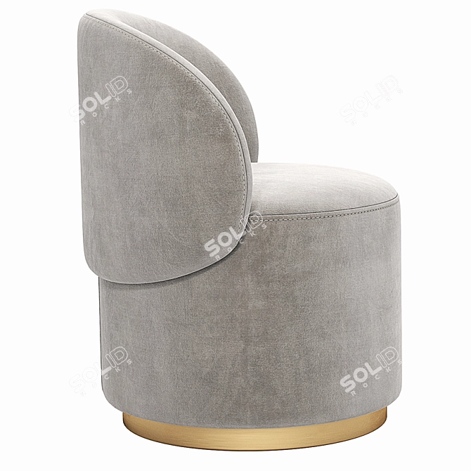 Greer Velvet Dining Chair Yellow 3D model image 3