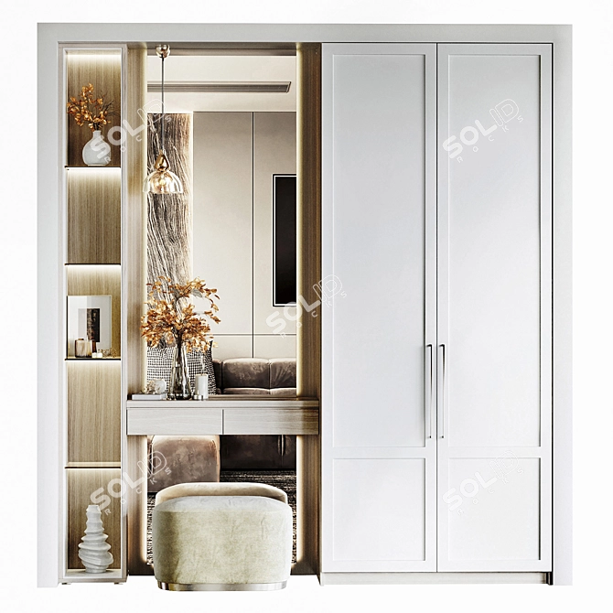 Modern Furniture Set st007 3D model image 1