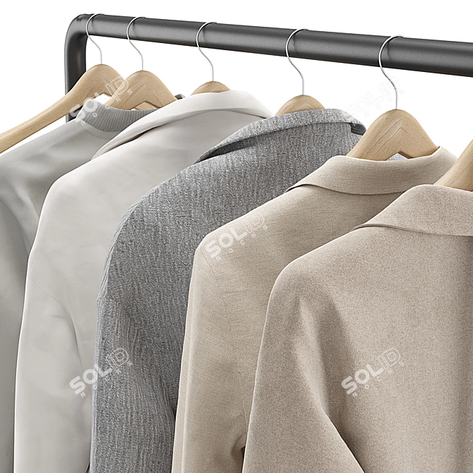 Luxury Outerwear Rack Set 01 3D model image 3