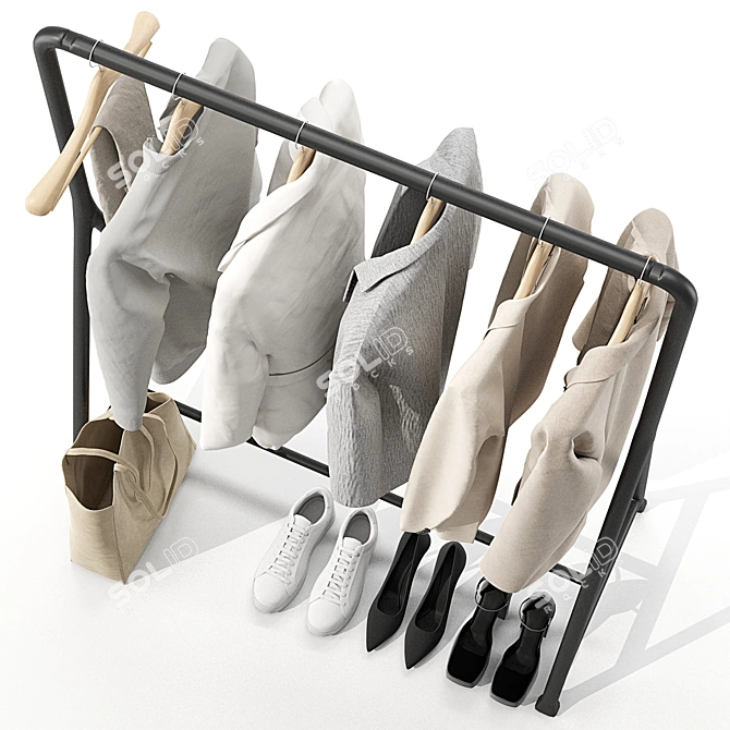 Luxury Outerwear Rack Set 01 3D model image 5