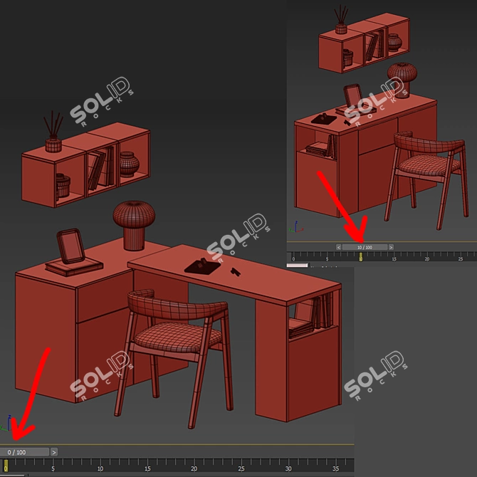 Transforming Axel-1 Furniture Set 3D model image 5