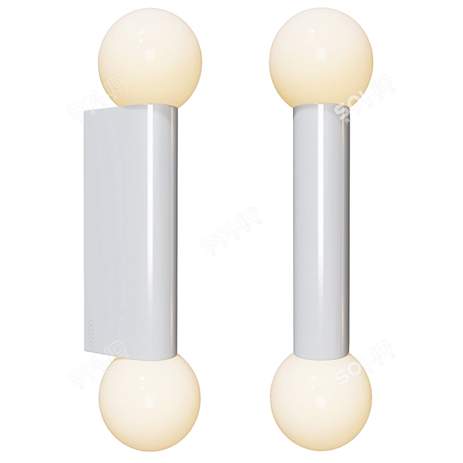 Modern Minimalist Ortona Twin Sconce 3D model image 2