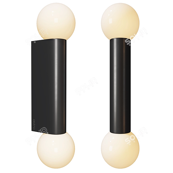 Modern Minimalist Ortona Twin Sconce 3D model image 4