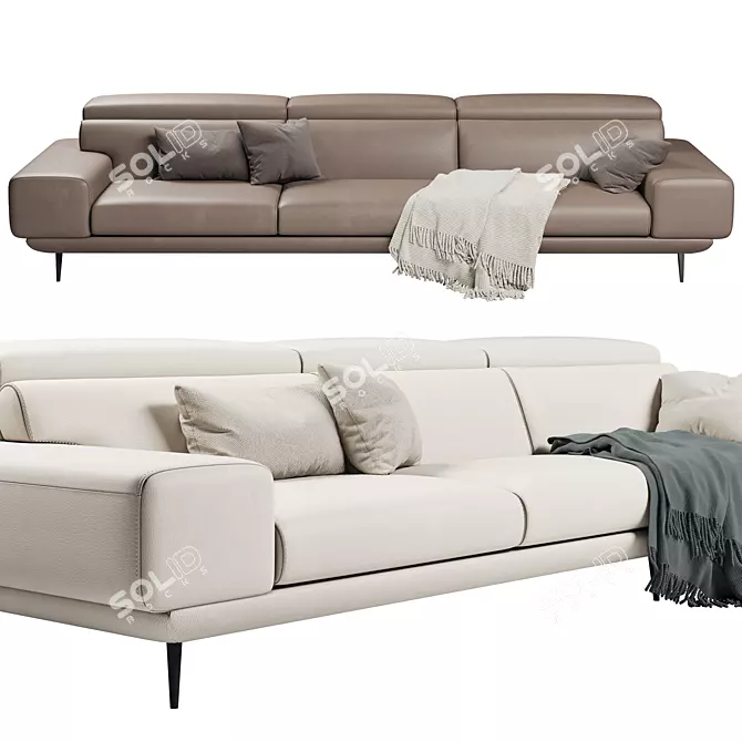 Modern FENDA Ronie Three-Seater Sofa 3D model image 2