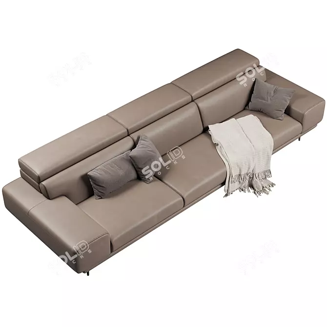 Modern FENDA Ronie Three-Seater Sofa 3D model image 3