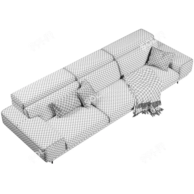 Modern FENDA Ronie Three-Seater Sofa 3D model image 4