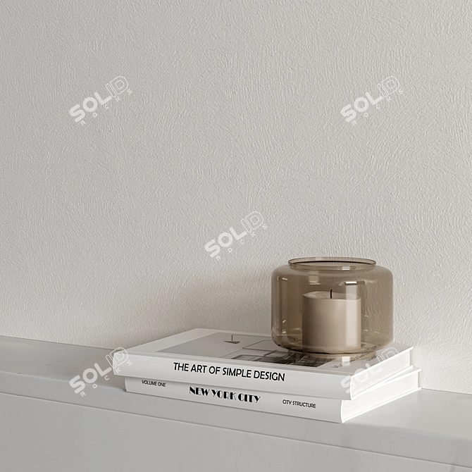 Modern Fireplace Wall Composition 3D model image 3