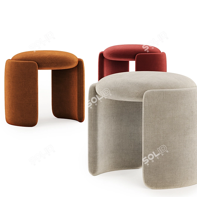 Cozy Hug Pouf in 5 Colors 3D model image 3