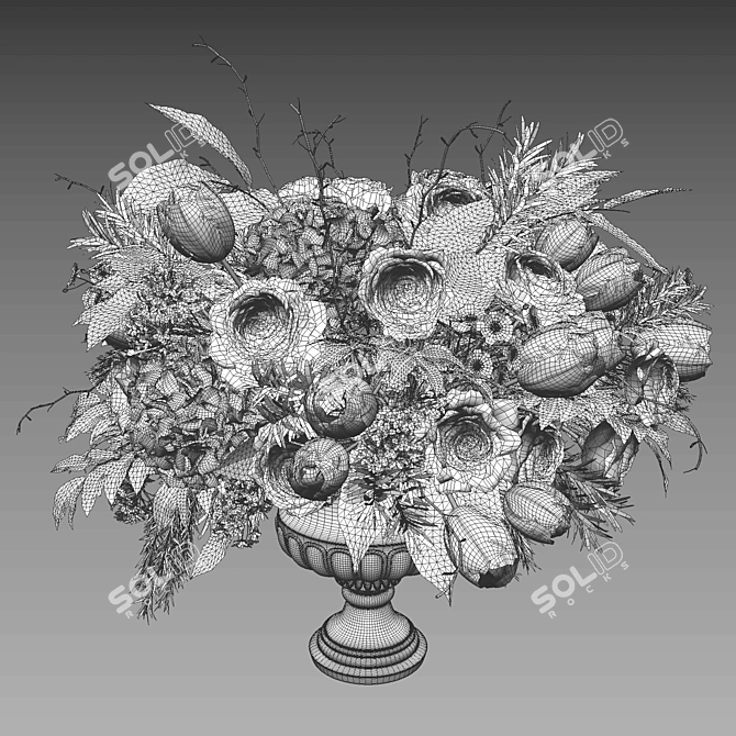 Modern Floral Decor Set 072 3D model image 7