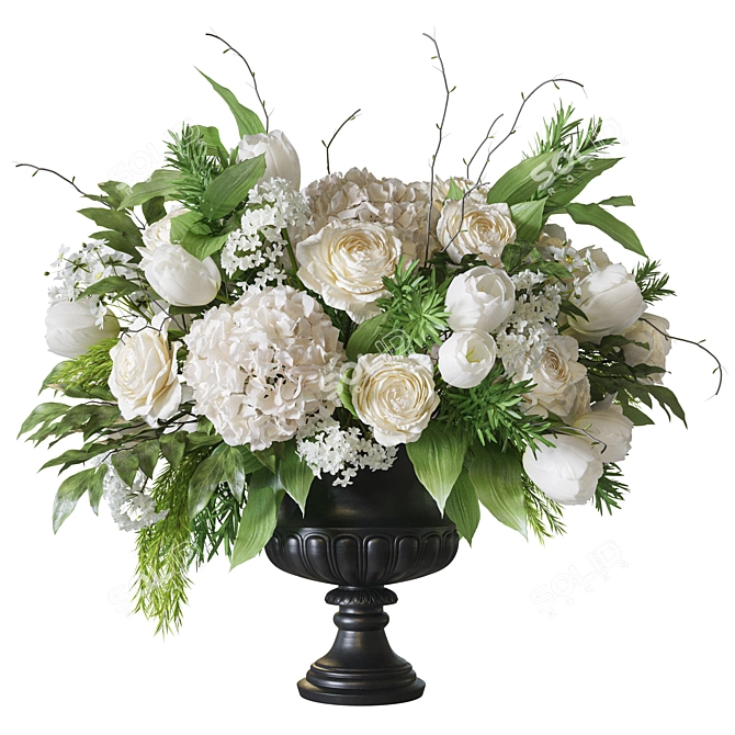 Modern Floral Decor Set 072 3D model image 8