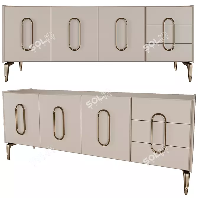 Sleek Monaco Console Stand 3D model image 2