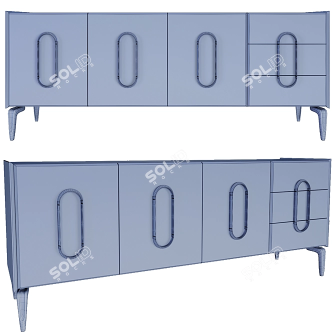 Sleek Monaco Console Stand 3D model image 3