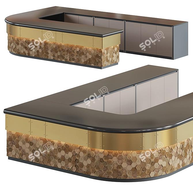 Modern Bar Counter Design | 3ds Max 2021 | FBX Format 3D model image 1