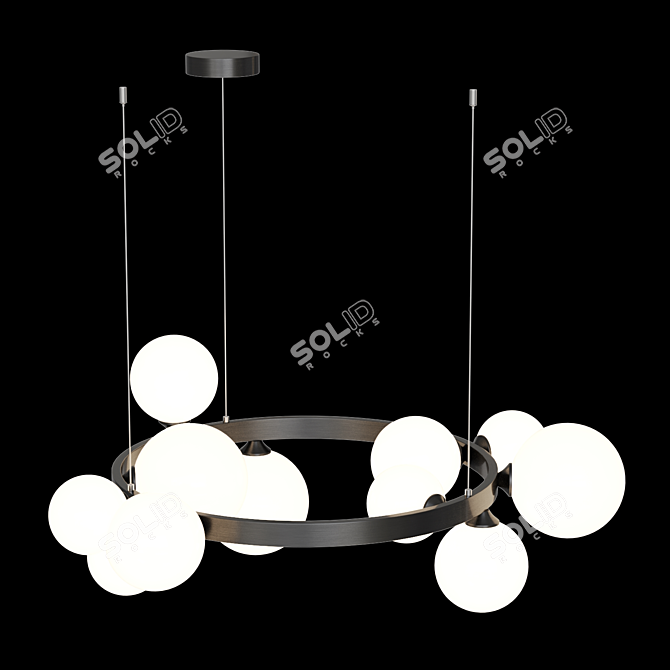 Elegant Ring Chandelier Lampatron IDAR 3D model image 2