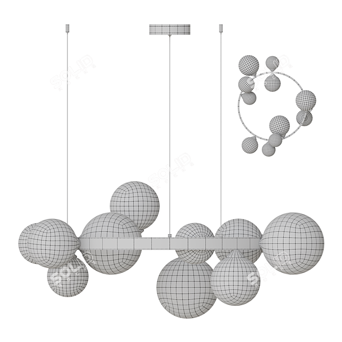 Elegant Ring Chandelier Lampatron IDAR 3D model image 3