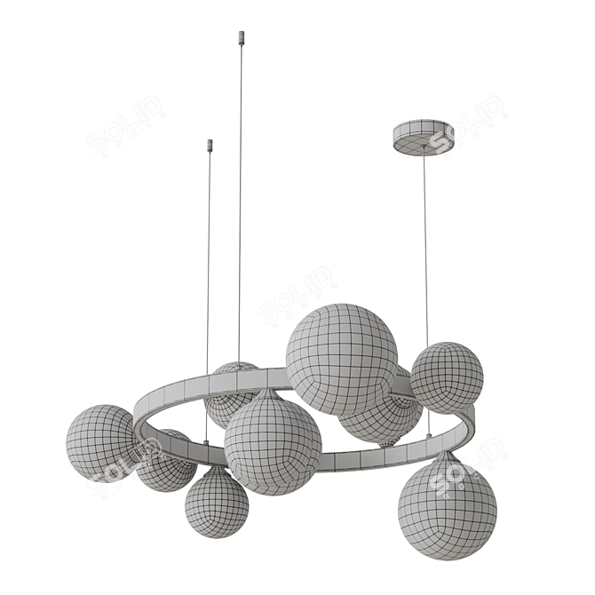 Elegant Ring Chandelier Lampatron IDAR 3D model image 4