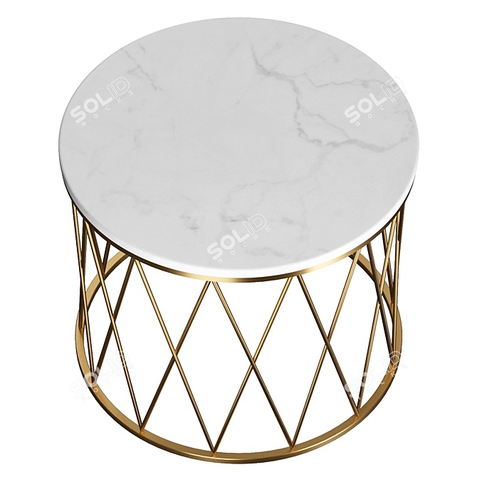 Modern White Touch Table 3D model image 2