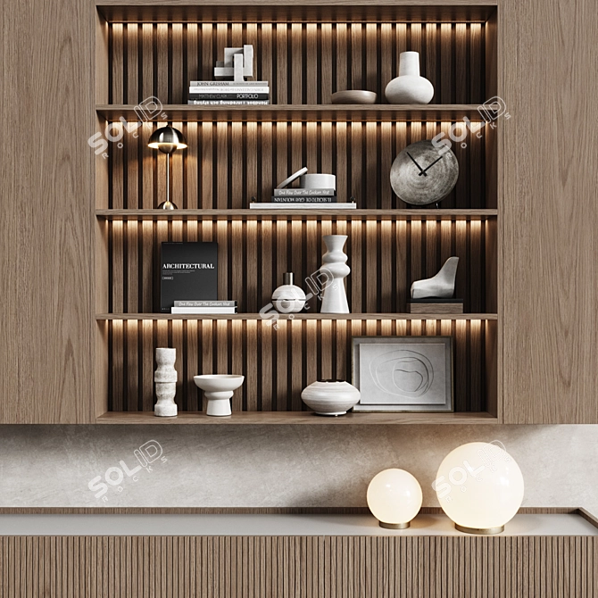 Modern Minimalist Modular TV Wall Unit 3D model image 3