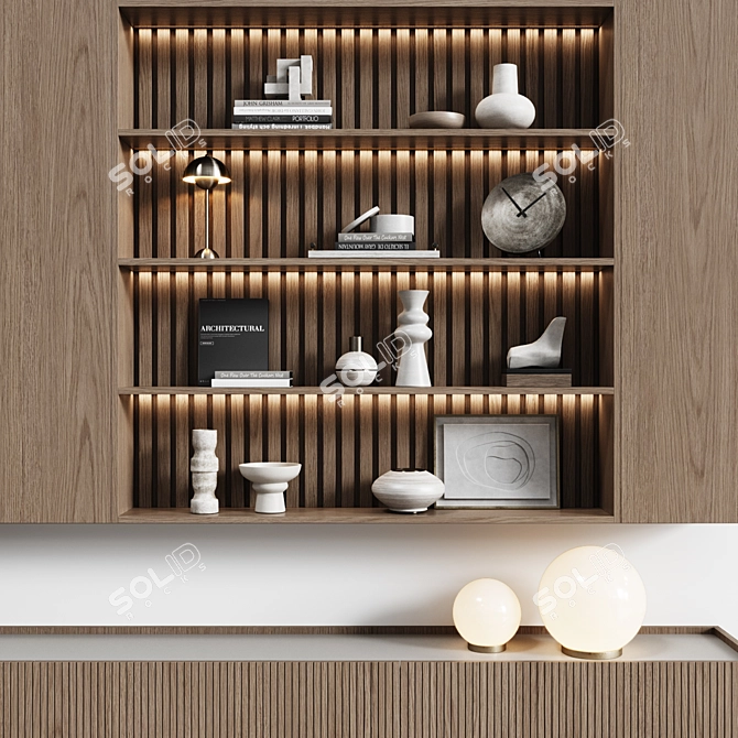 Modern Minimalist Modular TV Wall Unit 3D model image 7