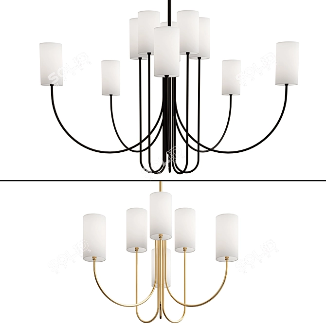 Harlem 10-Light Chandelier Fixture 3D model image 1