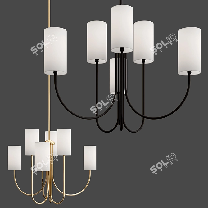 Harlem 10-Light Chandelier Fixture 3D model image 2