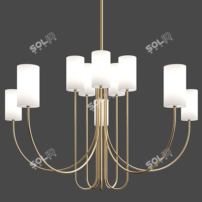 Harlem 10-Light Chandelier Fixture 3D model image 3