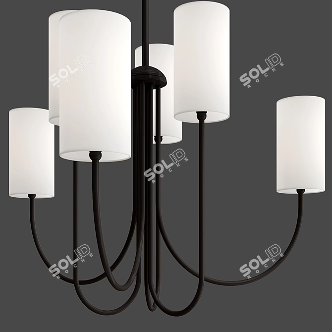 Harlem 10-Light Chandelier Fixture 3D model image 4