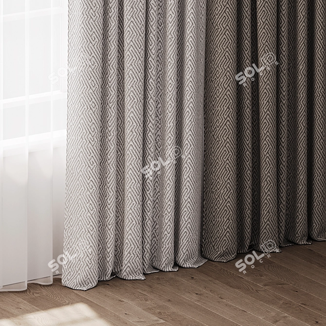 Corona Render Curtain 3Ds Max 3D model image 2