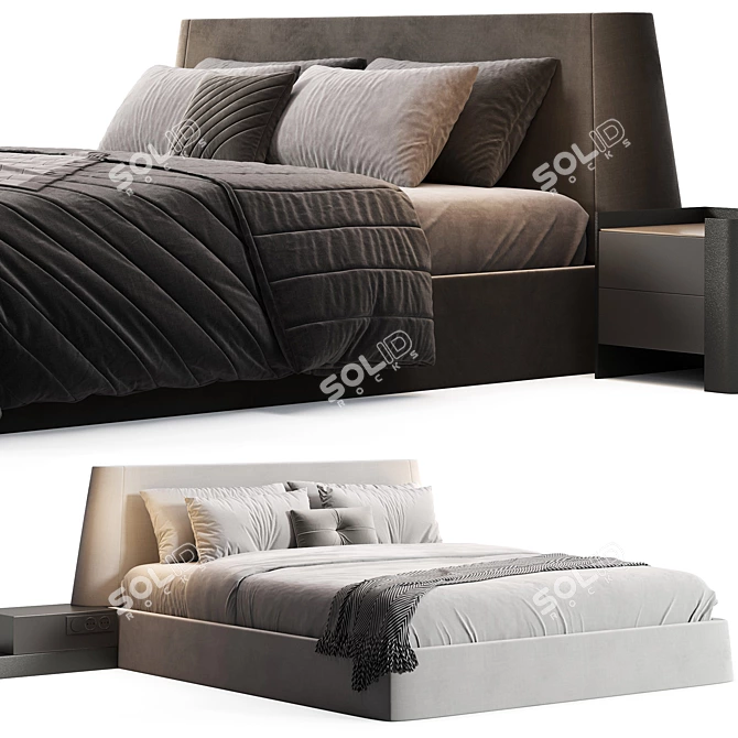  Modern Triangle Bed Design 3D model image 5