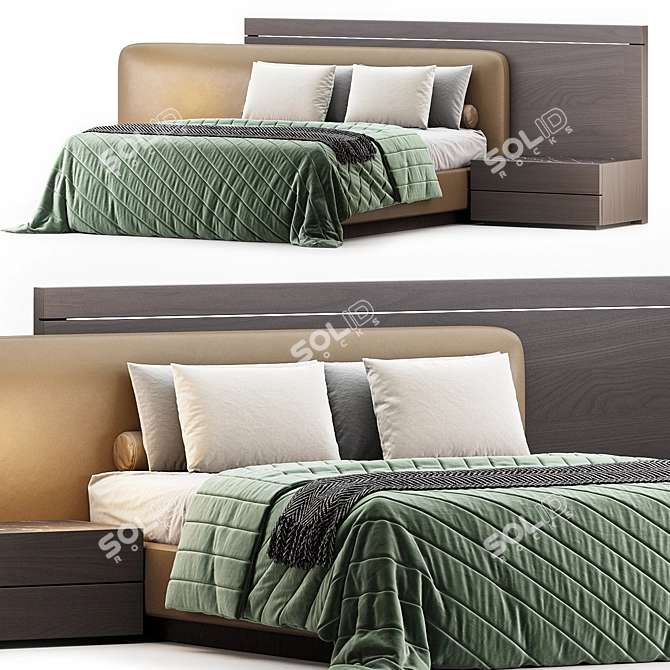 Double Bed by Lazzoni 3D model image 1