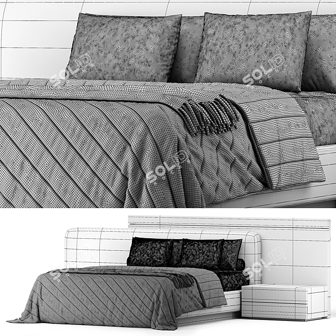 Double Bed by Lazzoni 3D model image 5