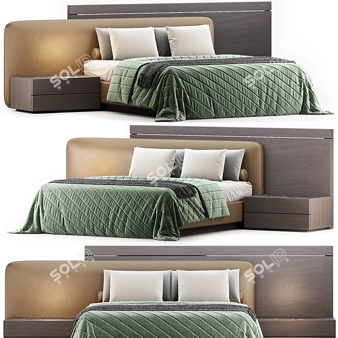 Double Bed by Lazzoni 3D model image 6