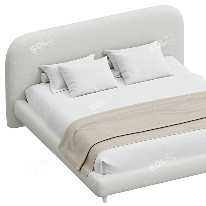 Elegant Marlene Queen Bed 3D model image 2