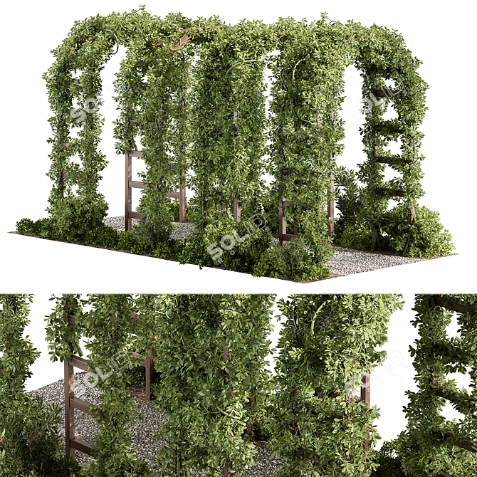 Garden Oasis Pergola Set 3D model image 2