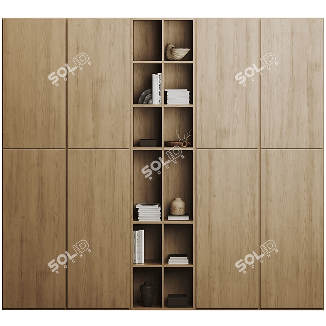 Modern Bookcase 3D Model Kit 3D model image 1