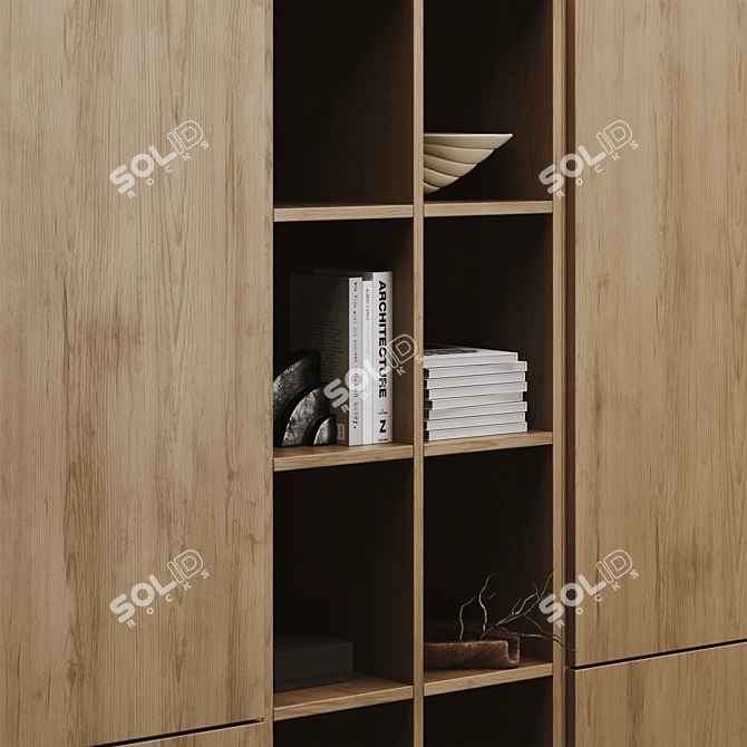 Modern Bookcase 3D Model Kit 3D model image 2