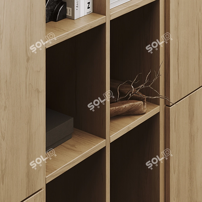 Modern Bookcase 3D Model Kit 3D model image 3