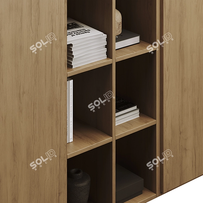 Modern Bookcase 3D Model Kit 3D model image 4