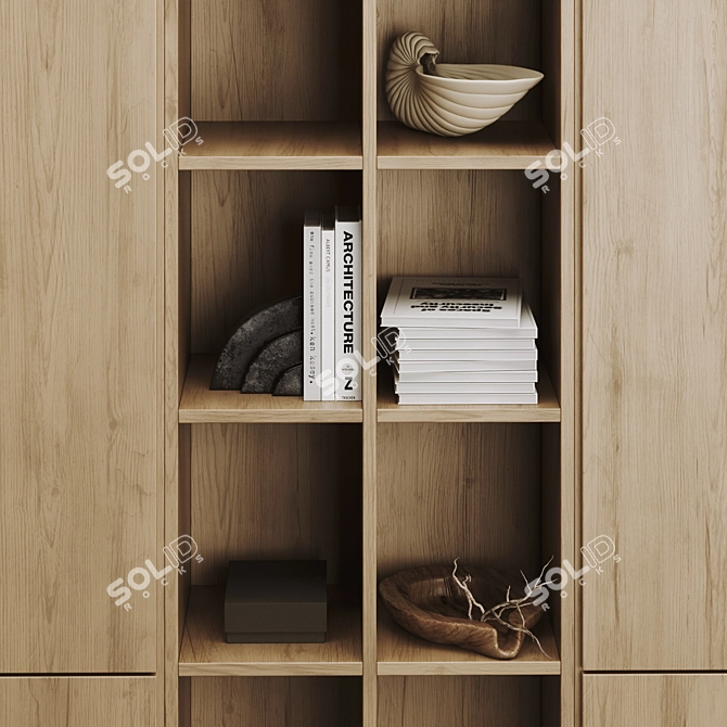 Modern Bookcase 3D Model Kit 3D model image 5