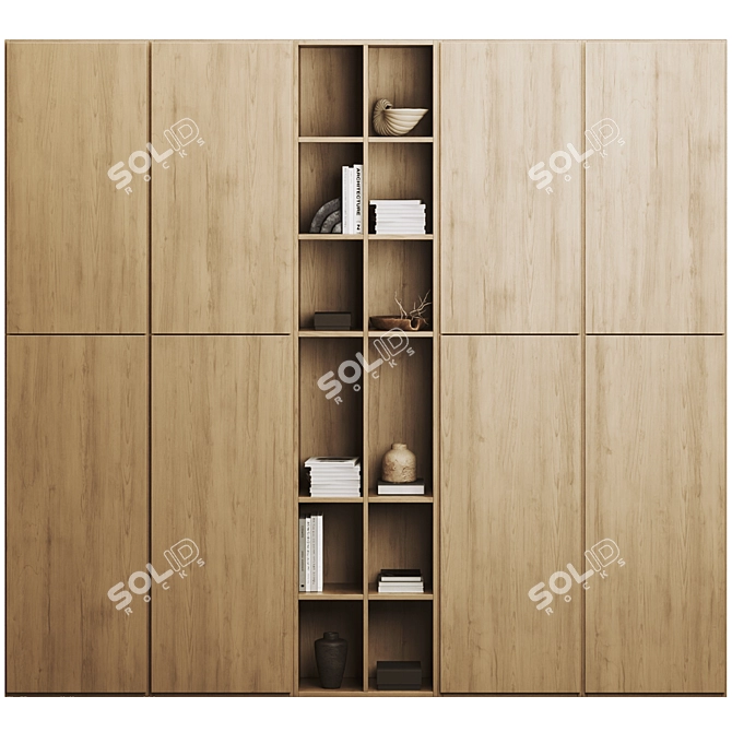 Modern Bookcase 3D Model Kit 3D model image 7