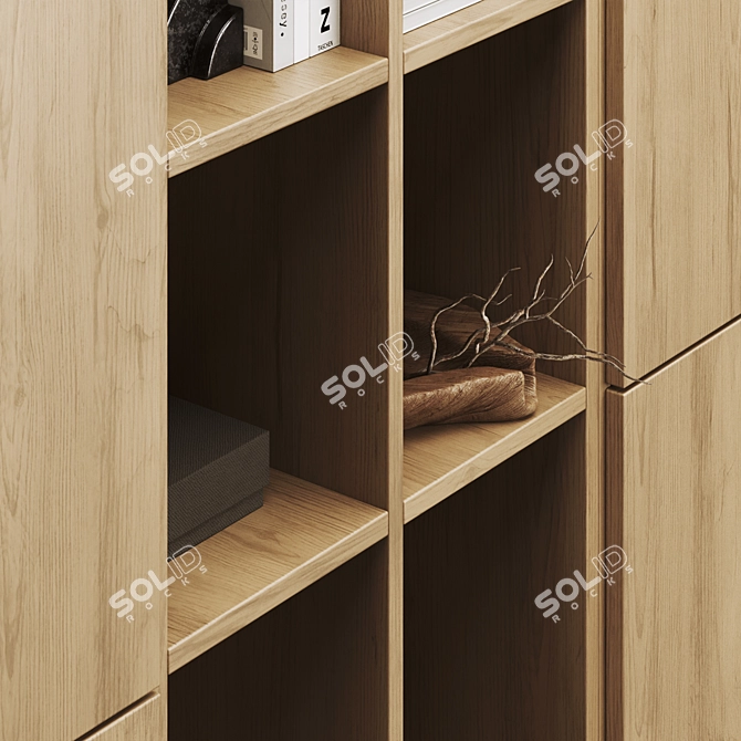 Modern Bookcase 3D Model Kit 3D model image 9