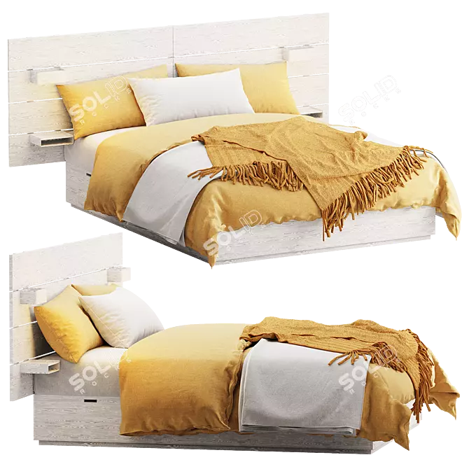 Sleek NORDLI Bed with Storage 3D model image 1