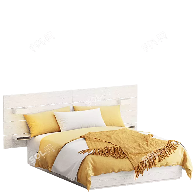 Sleek NORDLI Bed with Storage 3D model image 5