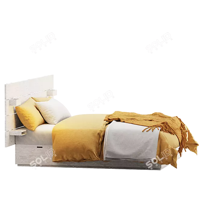 Sleek NORDLI Bed with Storage 3D model image 6