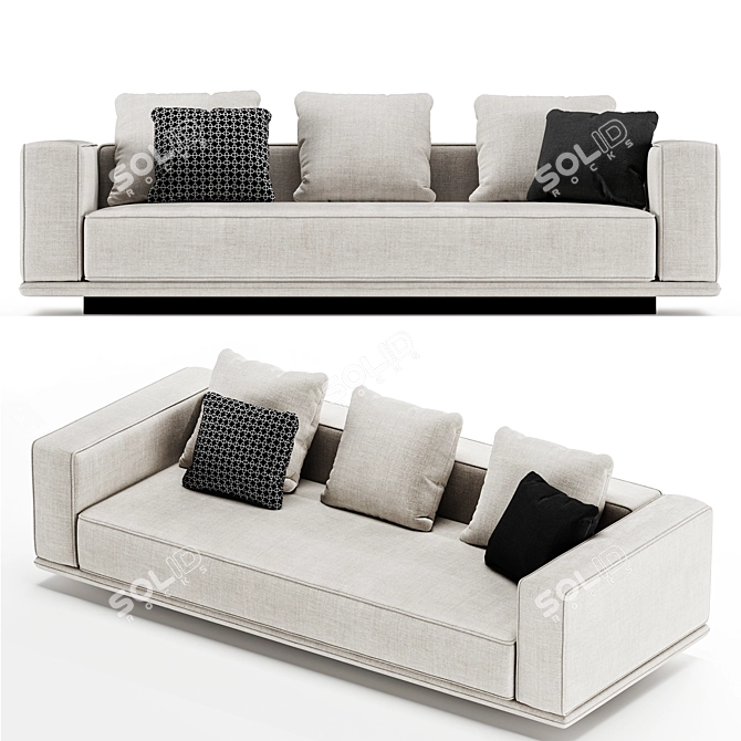 Luxury Italian Designer Sofa - Minotti 3D model image 2