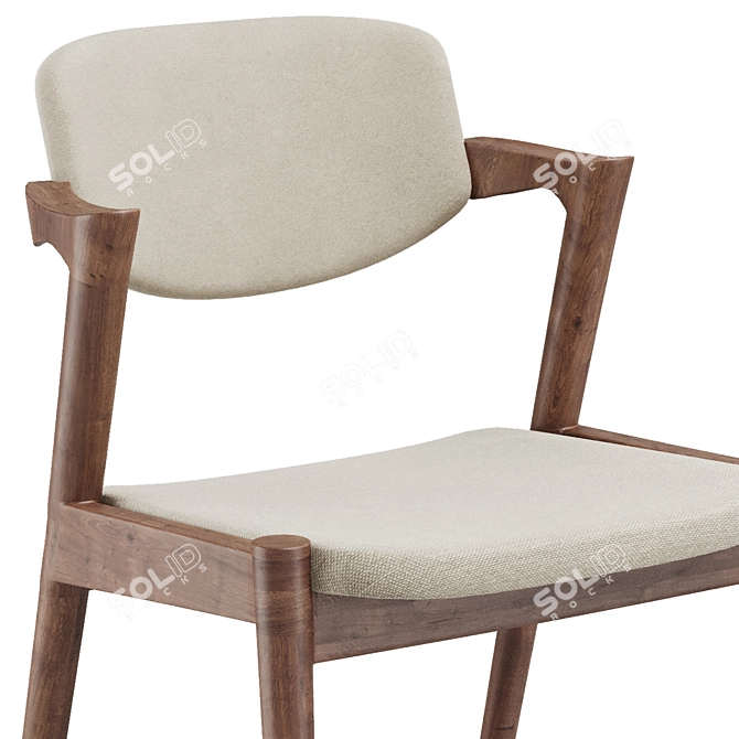 Modern Grey Fabric Dining Chair 3D model image 3