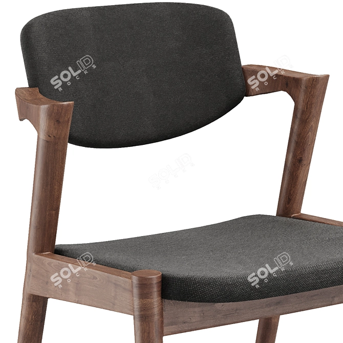 Modern Grey Fabric Dining Chair 3D model image 4
