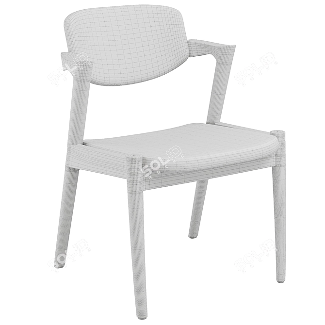 Modern Grey Fabric Dining Chair 3D model image 5